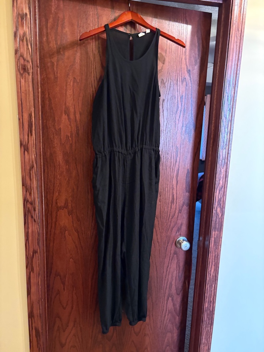 GAP Black One-Shoulder Jumpsuit